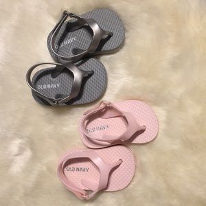 Double deal! Baby strap back flip flops!
